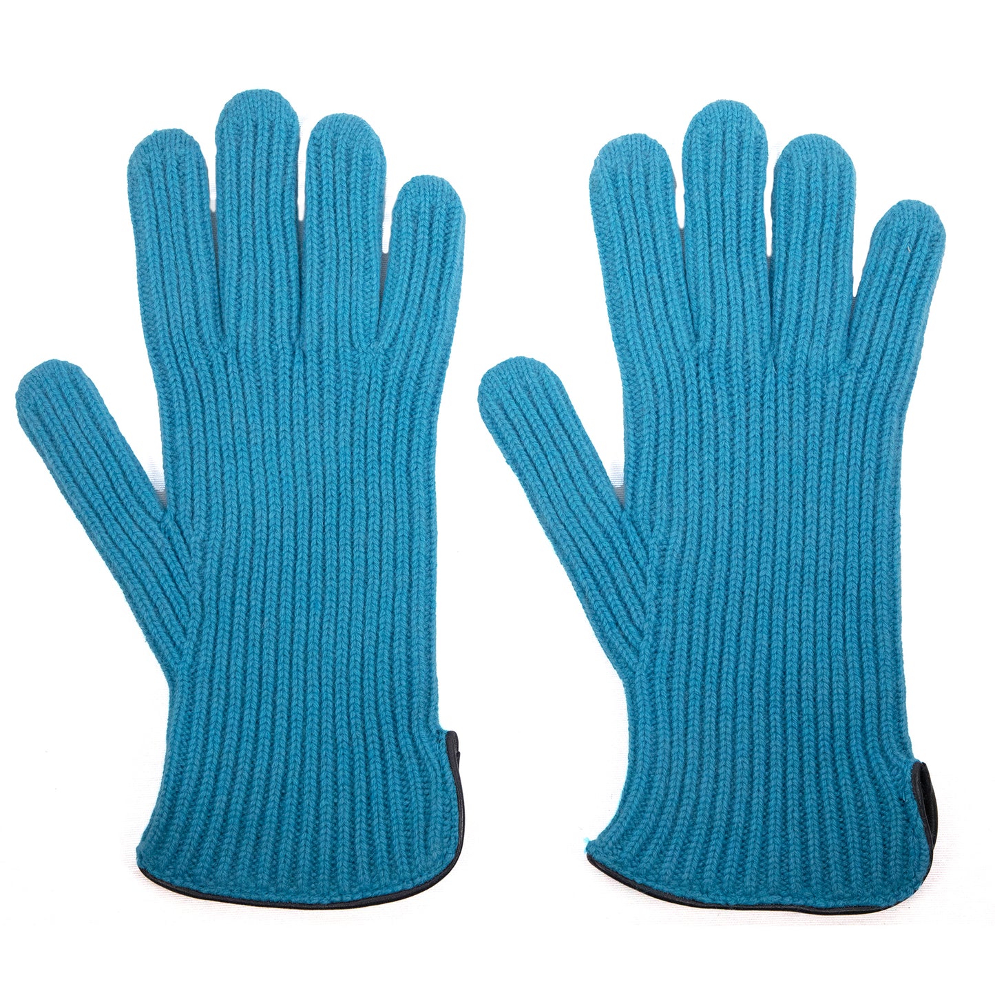 Men's natural cashmere gloves with side opening and chrome-free leather piping