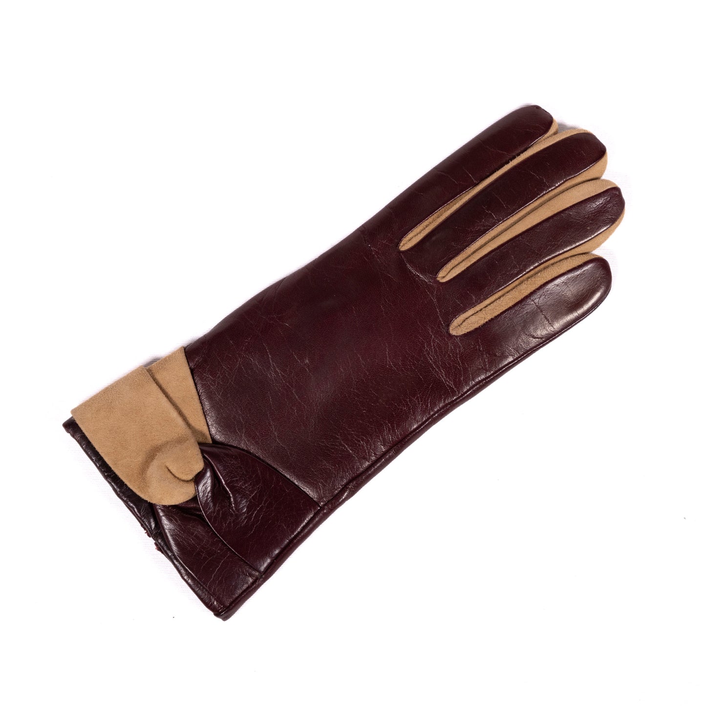 Guanti da donna in nappa e suede con fodera in cashmere