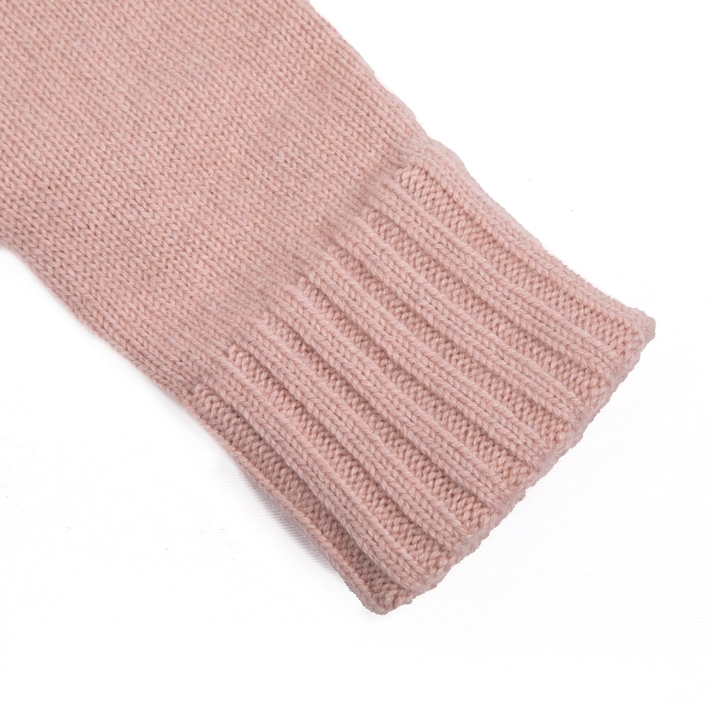 Men's natural pink cashmere gloves with side opening and chrome-free leather piping