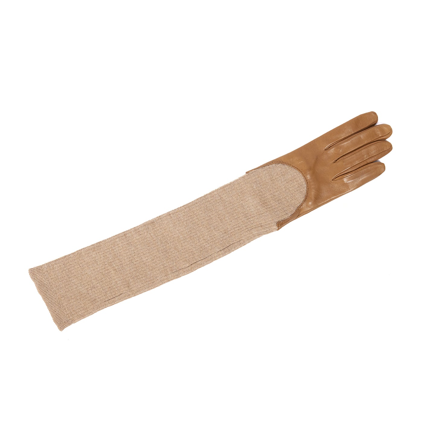 Ladies' long leather-wool sleeve gloves- autumn must -have