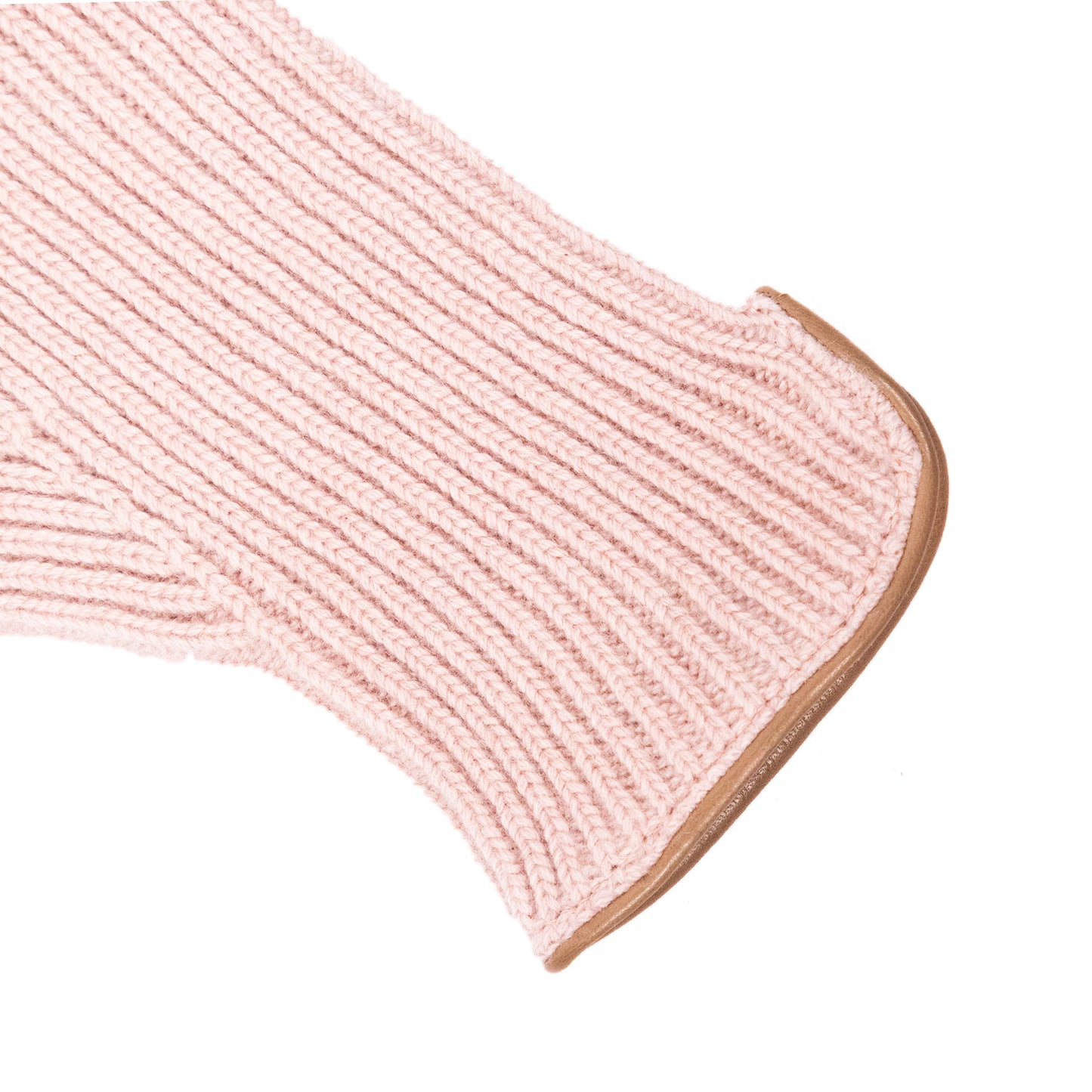Men's natural cashmere gloves with side opening and chrome-free leather piping