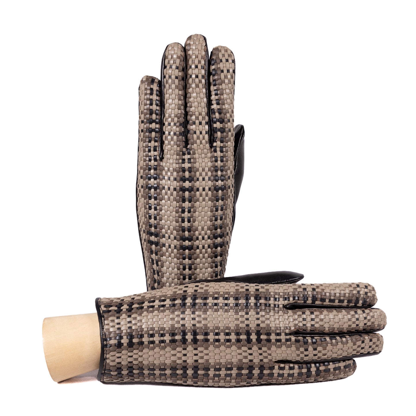 Ladies'woven nappa leather gloves, cashmere lined