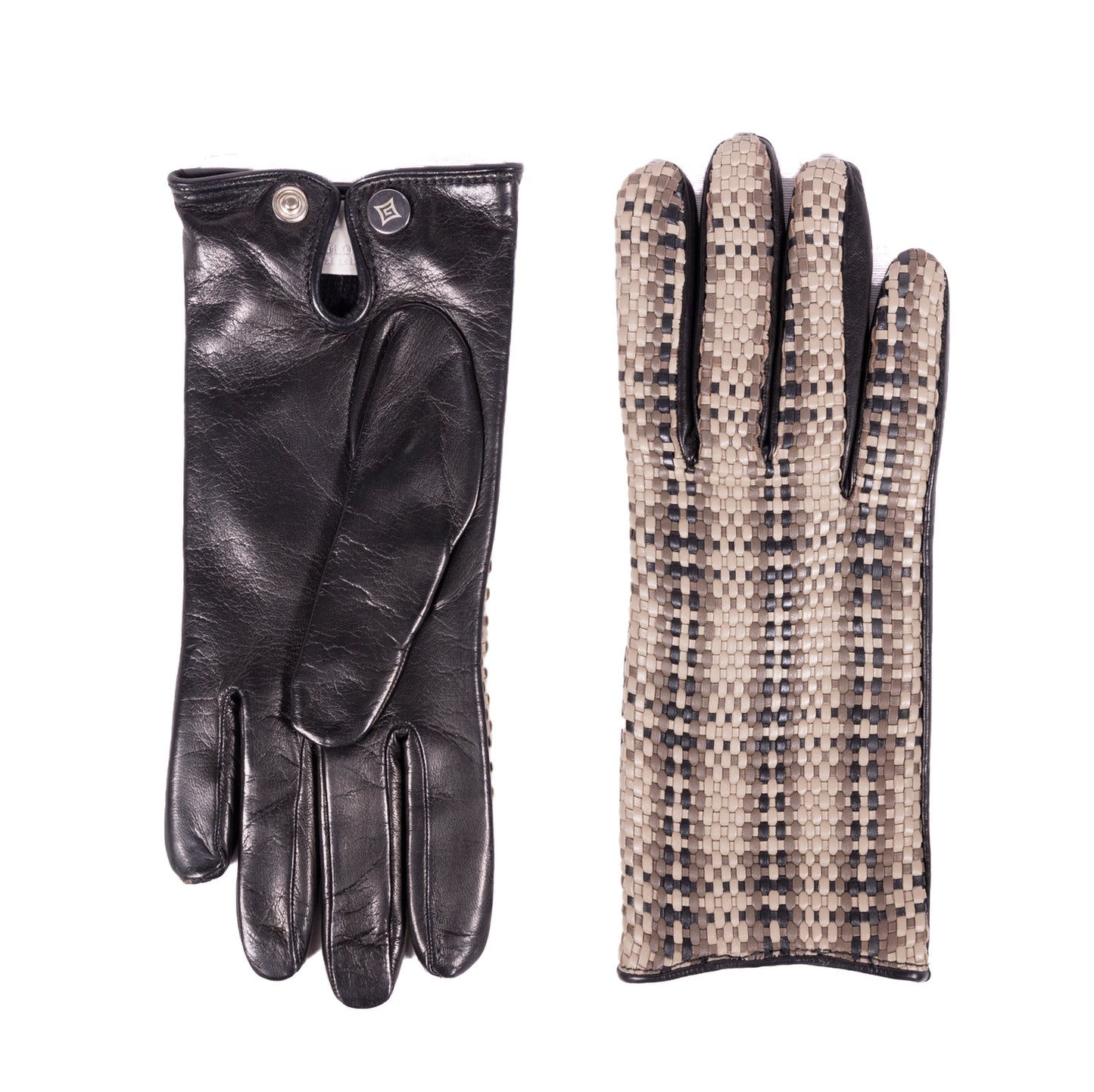 Ladies'woven nappa leather gloves, cashmere lined