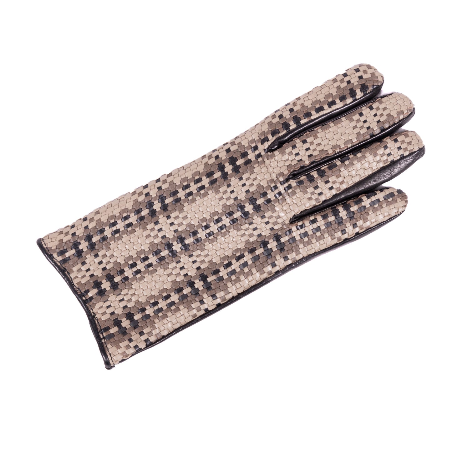 Ladies'woven nappa leather gloves, cashmere lined
