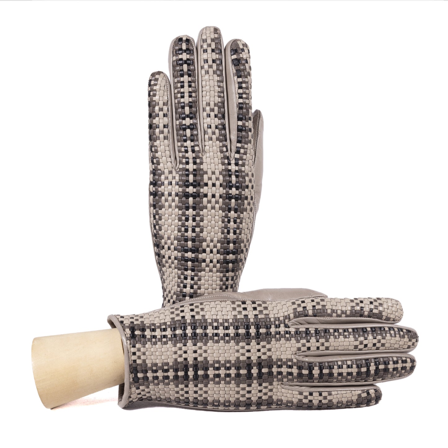 Ladies'woven nappa leather gloves, cashmere lined