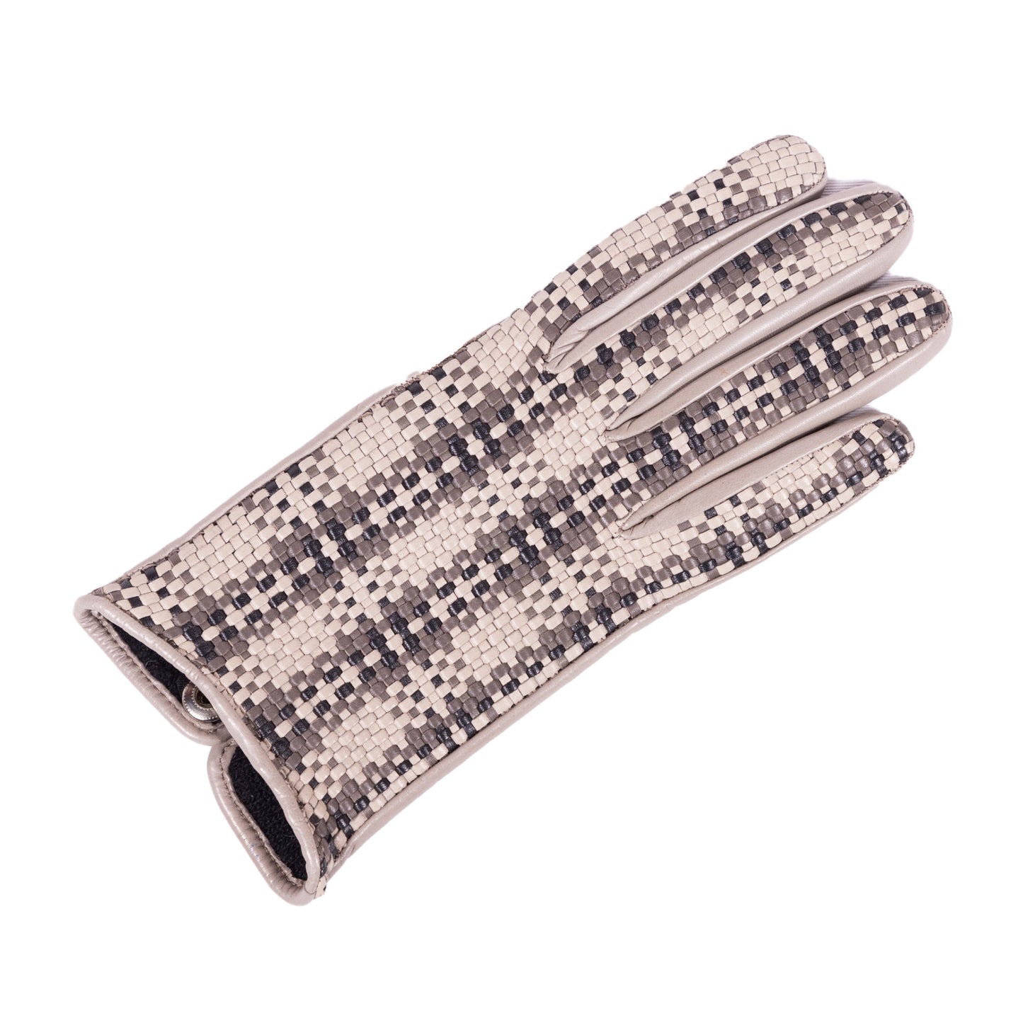 Ladies'woven nappa leather gloves, cashmere lined
