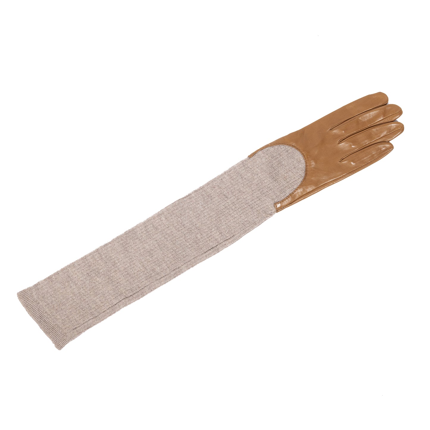 Ladies' long leather-wool sleeve gloves- autumn must -have