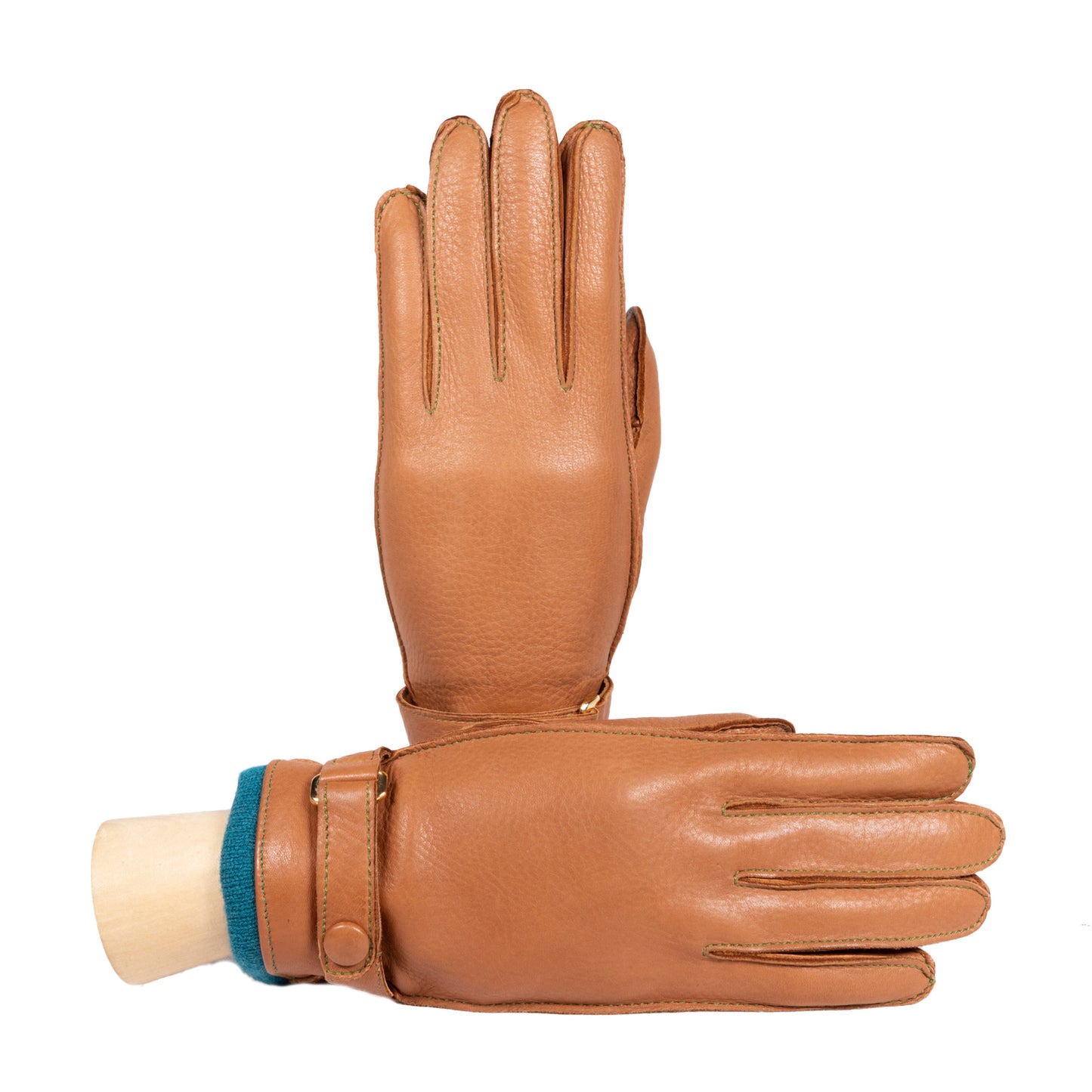 Guanti da donna in pelle di daino con fodera in cashmere colorato