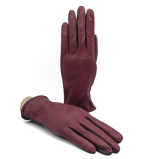 Women's ruhm printed nappa touchscreen leather gloves and cashmere lining