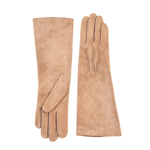 Guanti da donna in pelle suede 6 BT e foderati seta