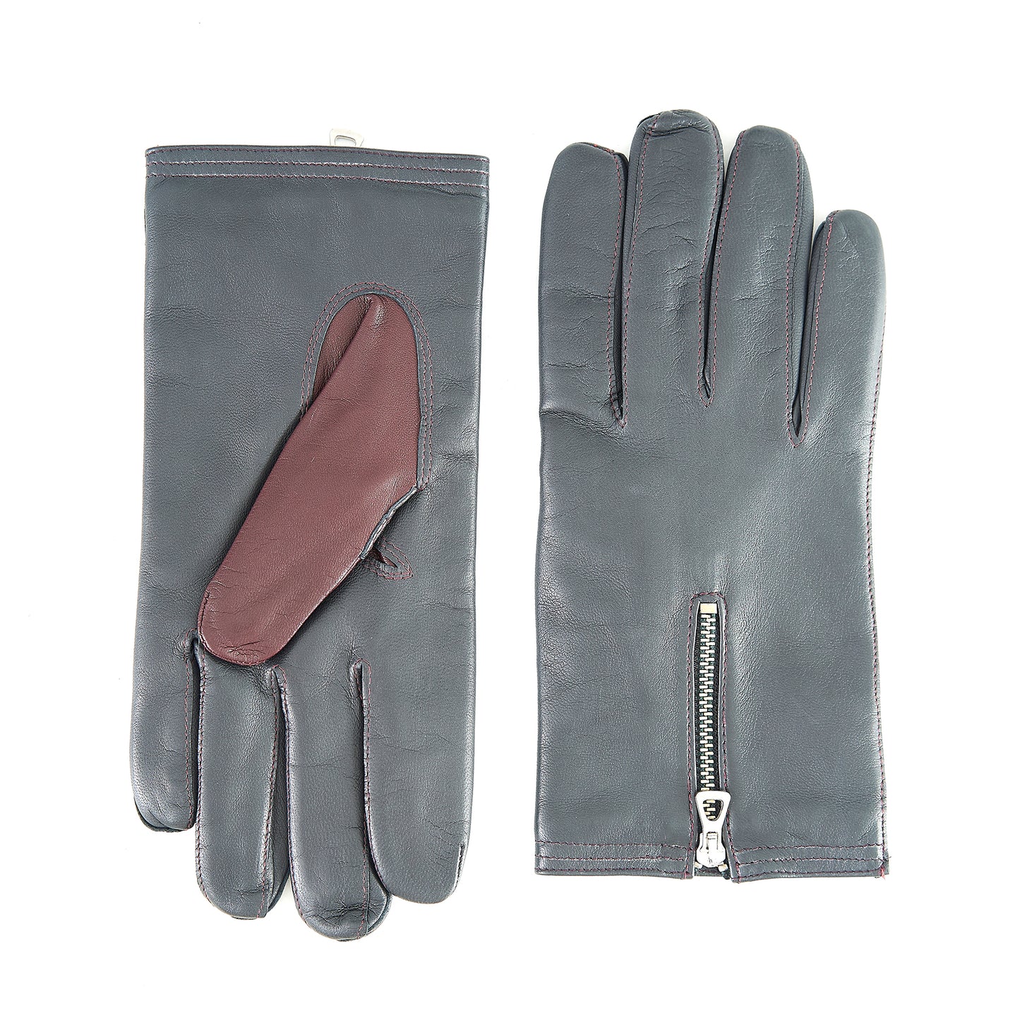 Men's nappa leather gloves with zip details , cashmere lining