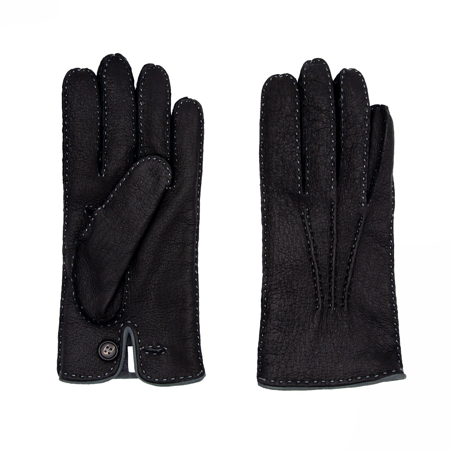 Men's cork peccary leather gloves cashmere lined