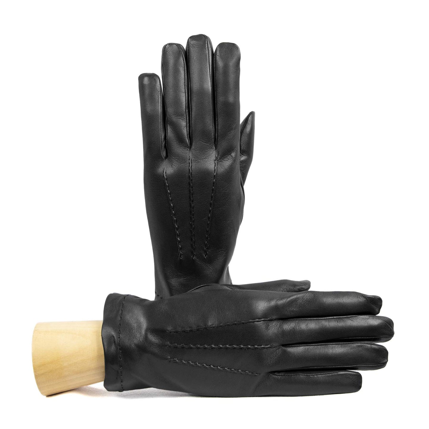 Bespoke Men's leather gloves with touchscreen leather palm