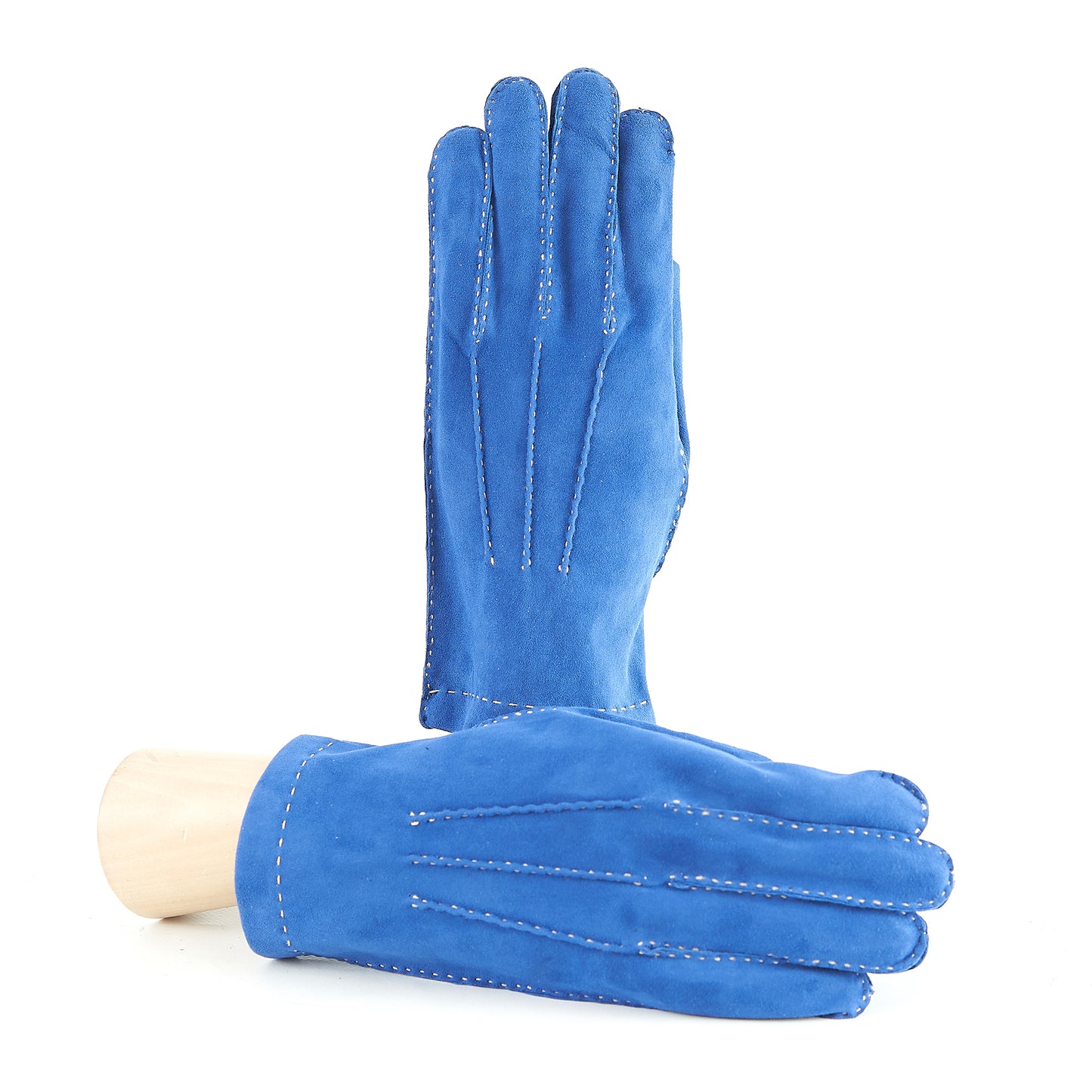 Men's handstitched suede leather gloves, silk lining