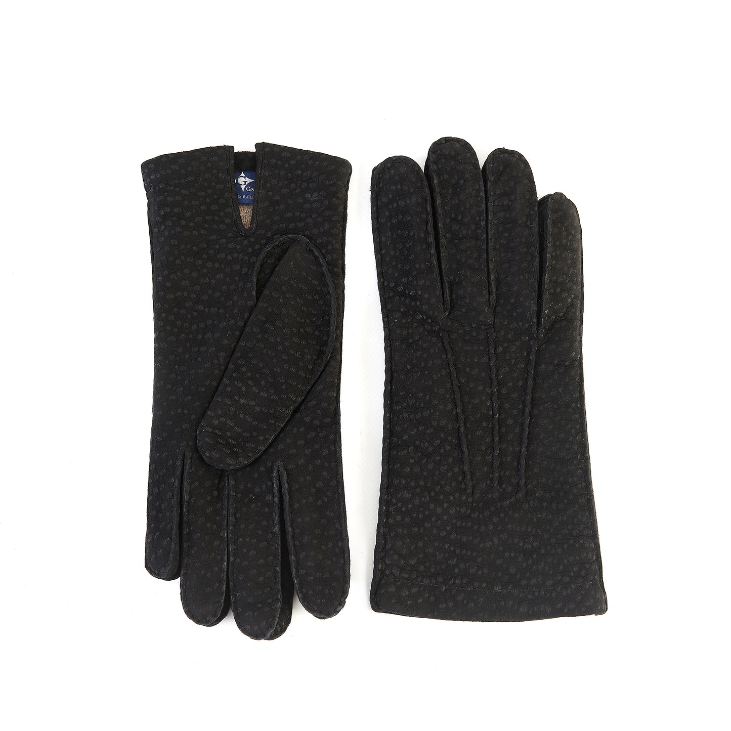 Bespoke Men's hand-stitched carpincho gloves cashmere lined