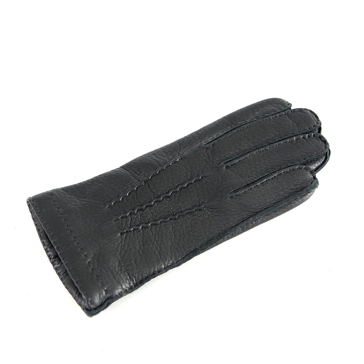 Men's black deerskin leather gloves and cashmere lining