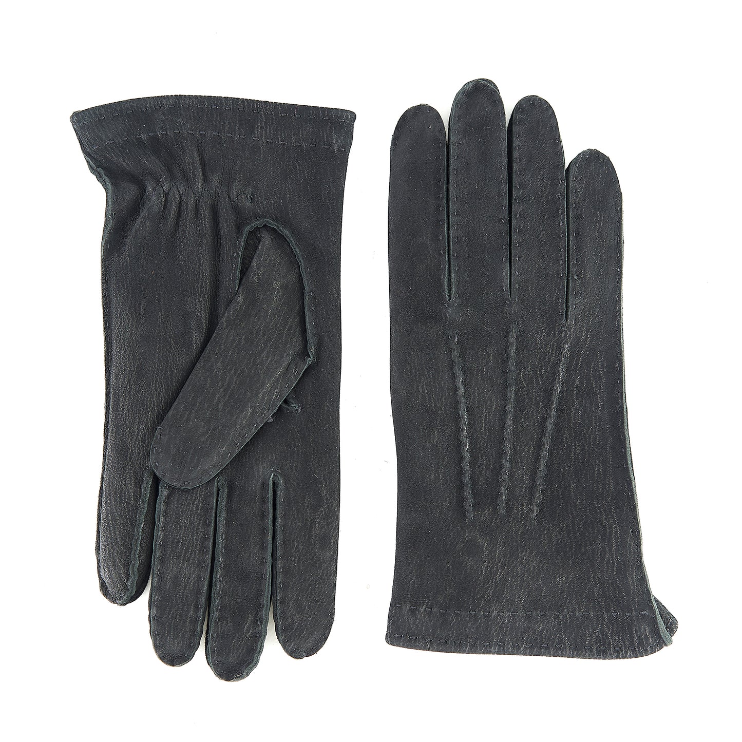 Men's black lamb nubuck leather gloves and cashmere lining