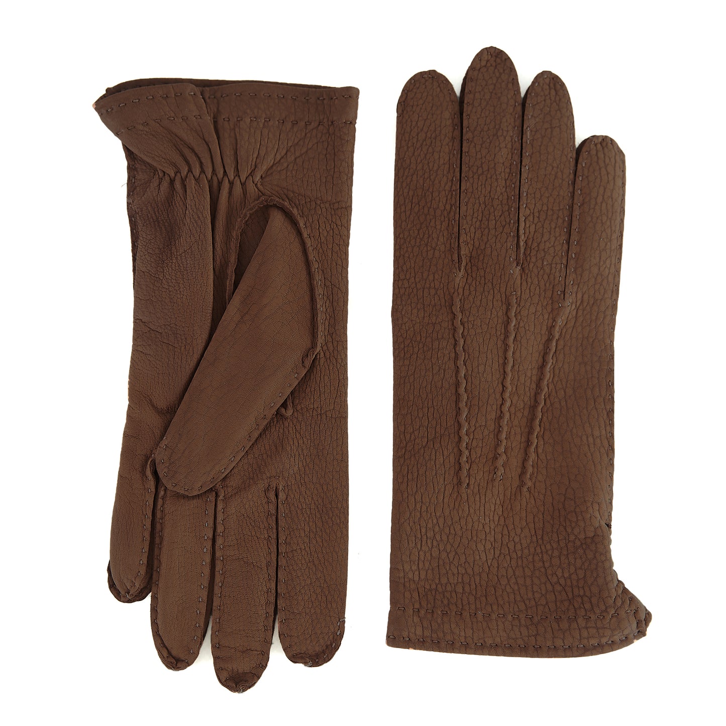 Men's biscotto lamb nubuck leather gloves and cashmere lining
