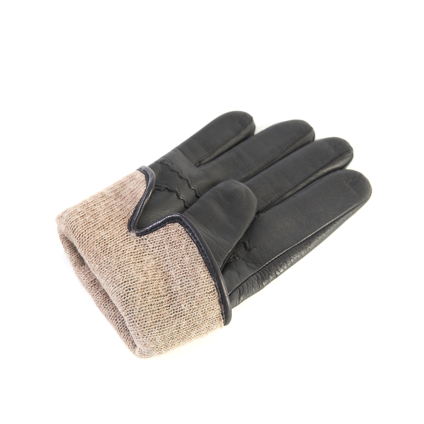 Men's deerskin leather gloves with touchscreen leather palm , cashmere lining