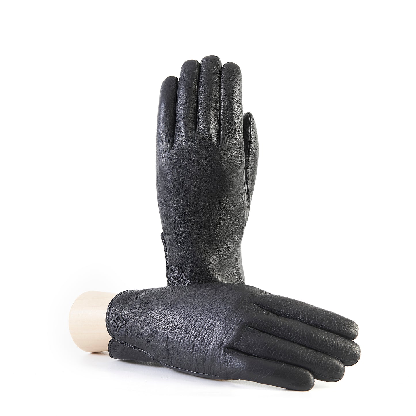 Men's deerskin leather gloves with touchscreen leather palm , cashmere lining