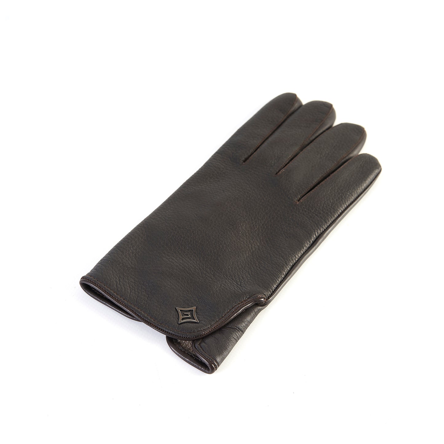 Men's deerskin leather gloves with touchscreen leather palm , cashmere lining