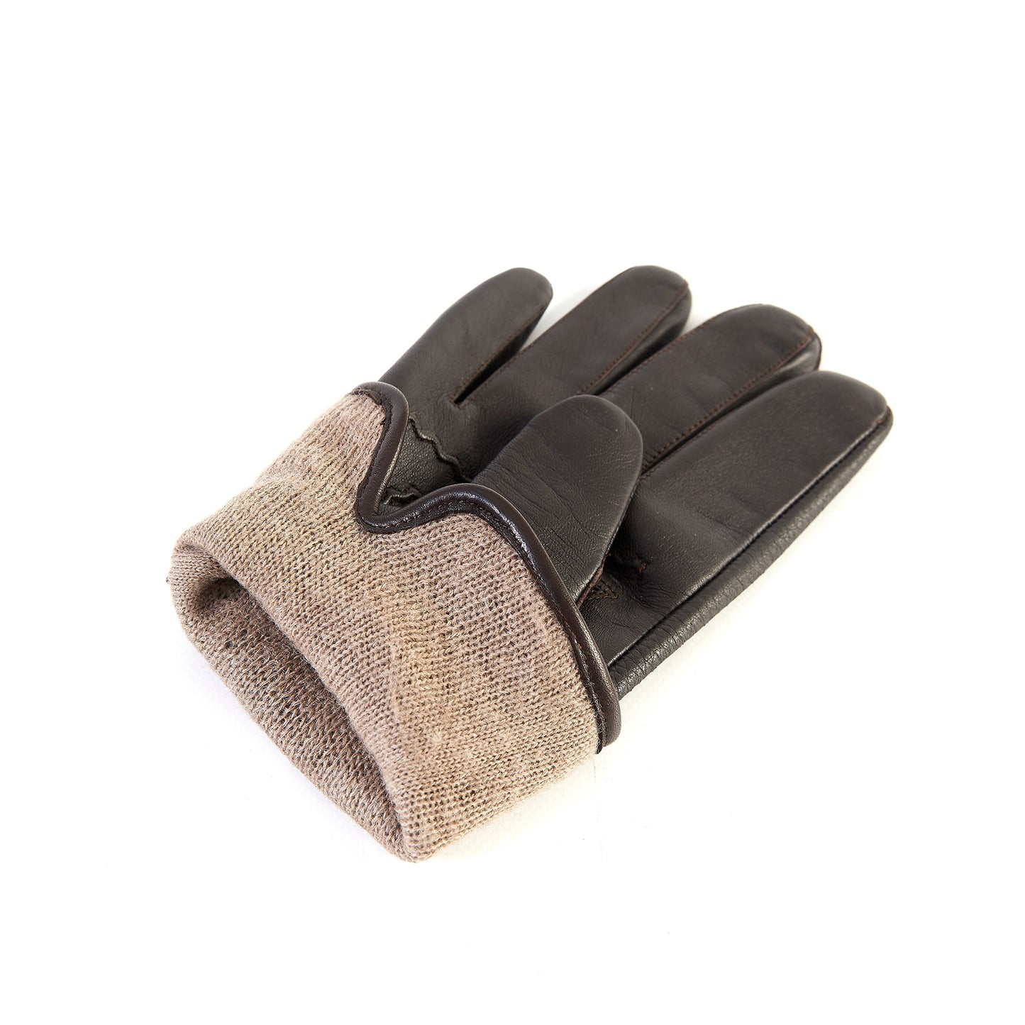 Men's deerskin leather gloves with touchscreen leather palm , cashmere lining
