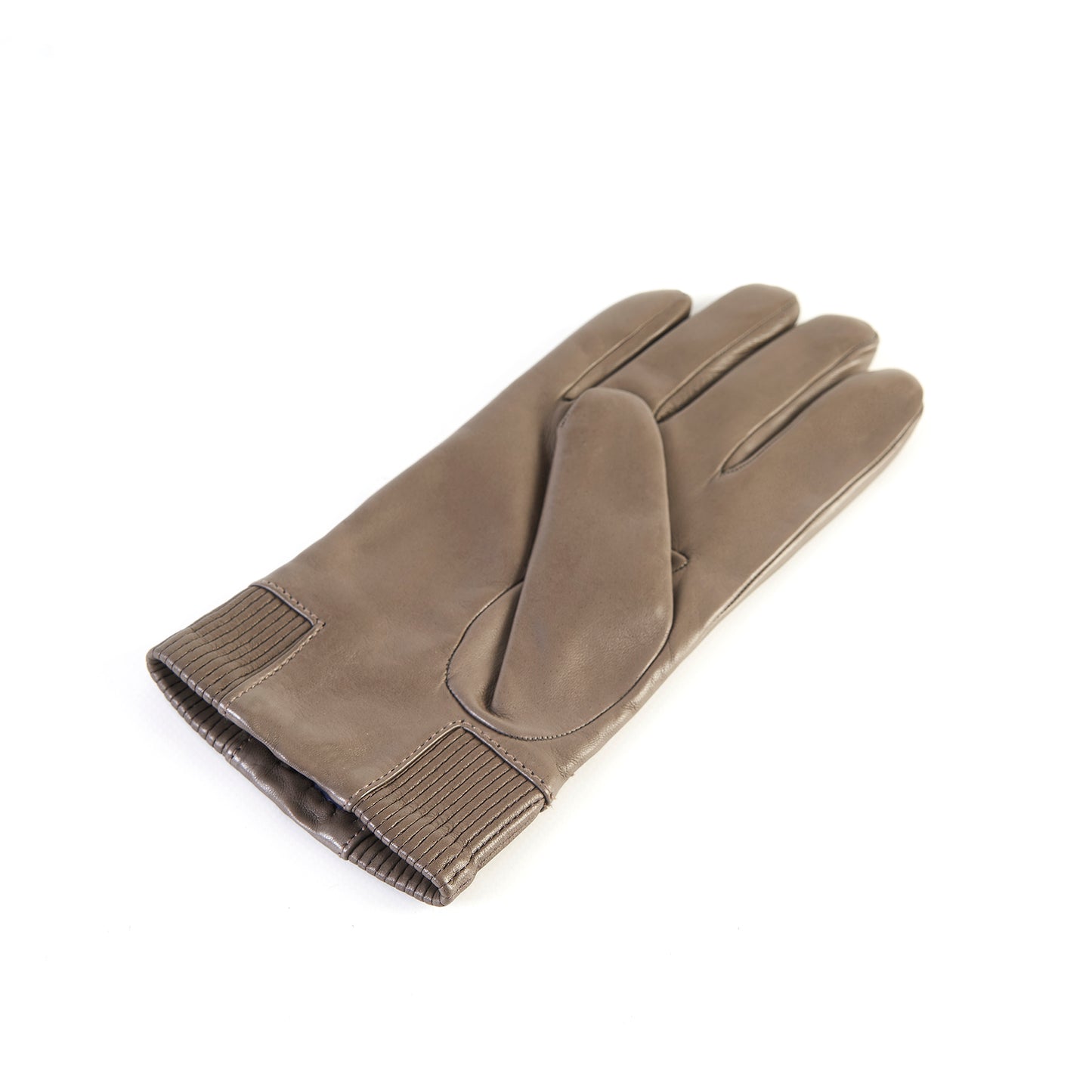 Mens' nappa leather gloves with elastic panel detail, cashmere lined