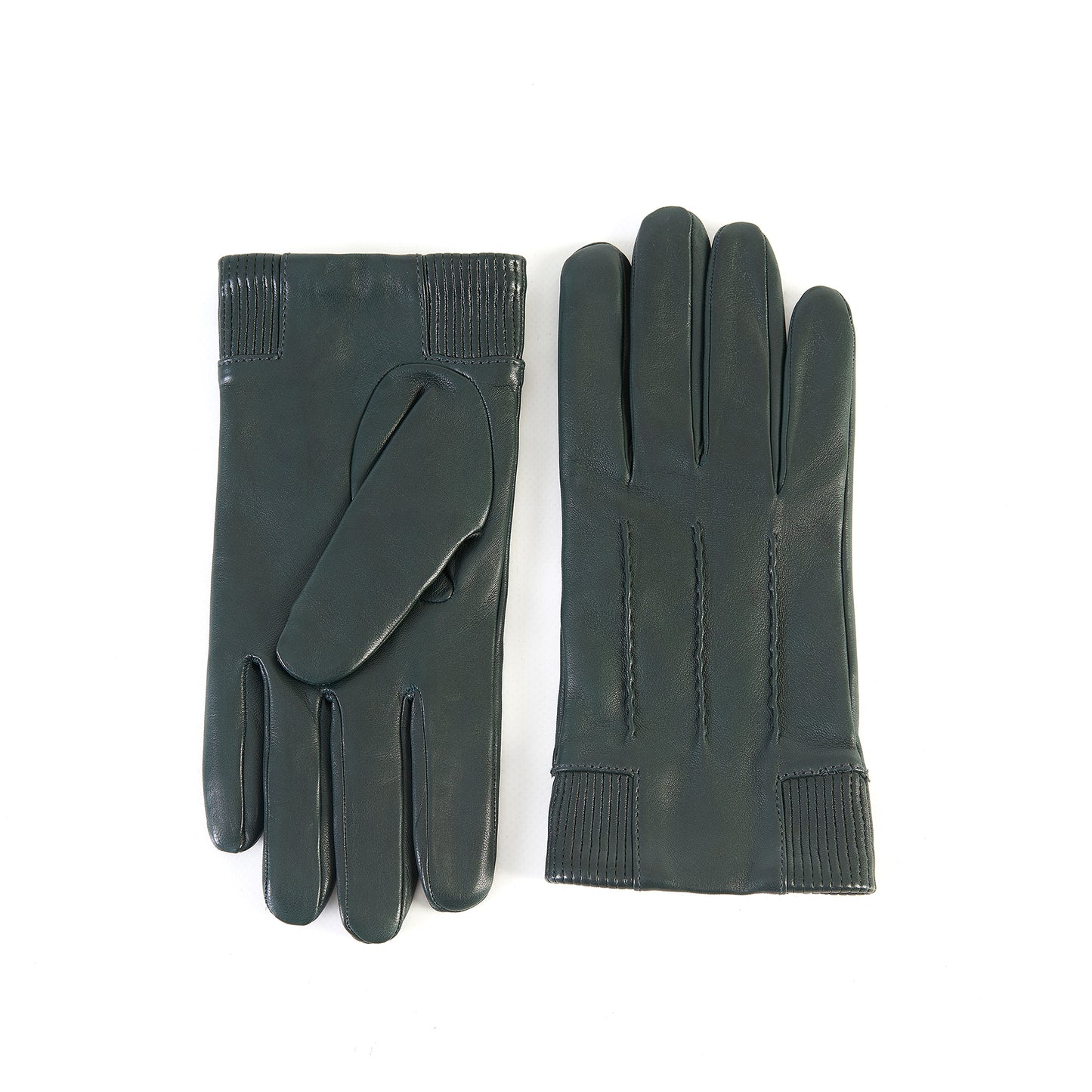 Mens' nappa leather gloves with elastic panel detail, cashmere lined