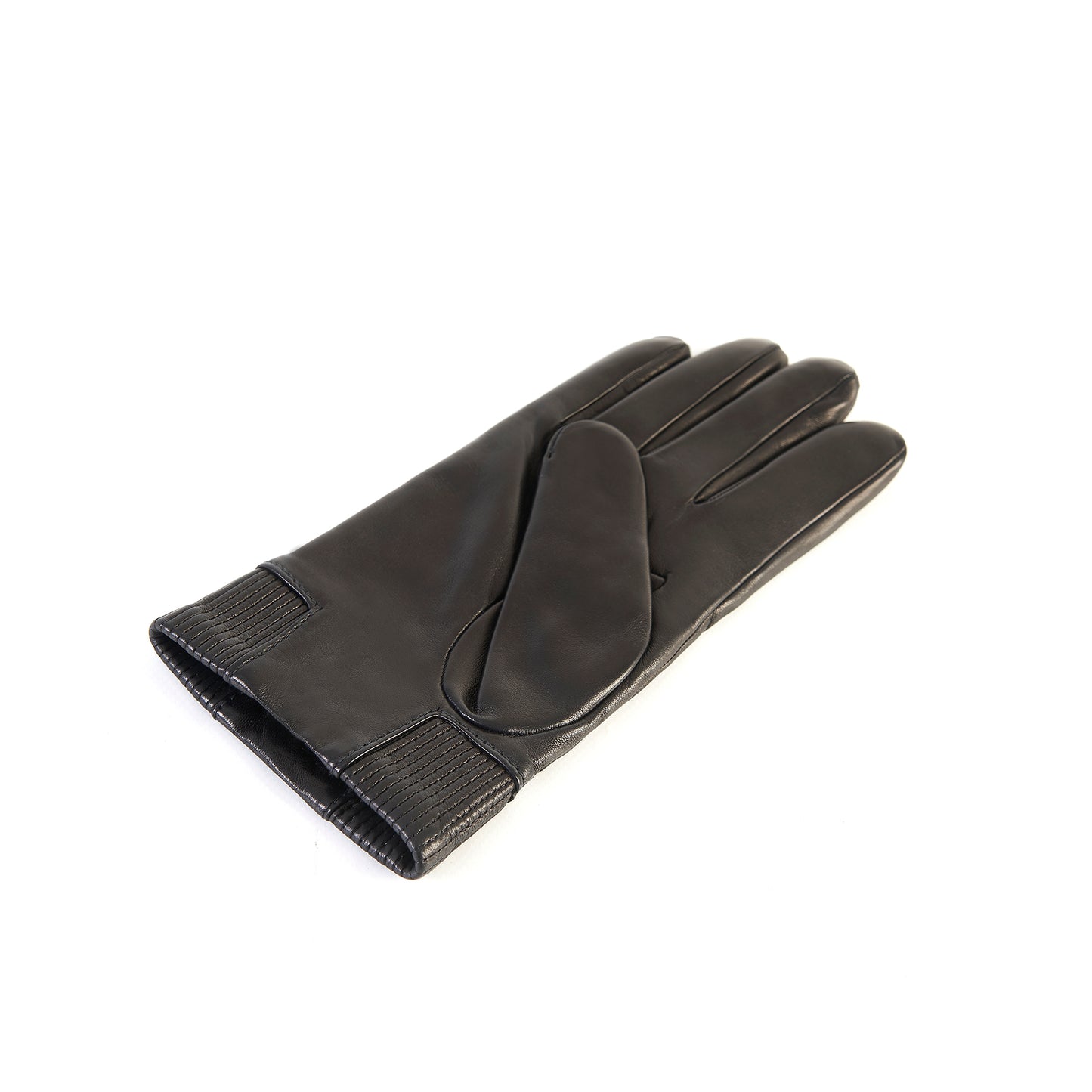 Mens' nappa leather gloves with elastic panel detail, cashmere lined