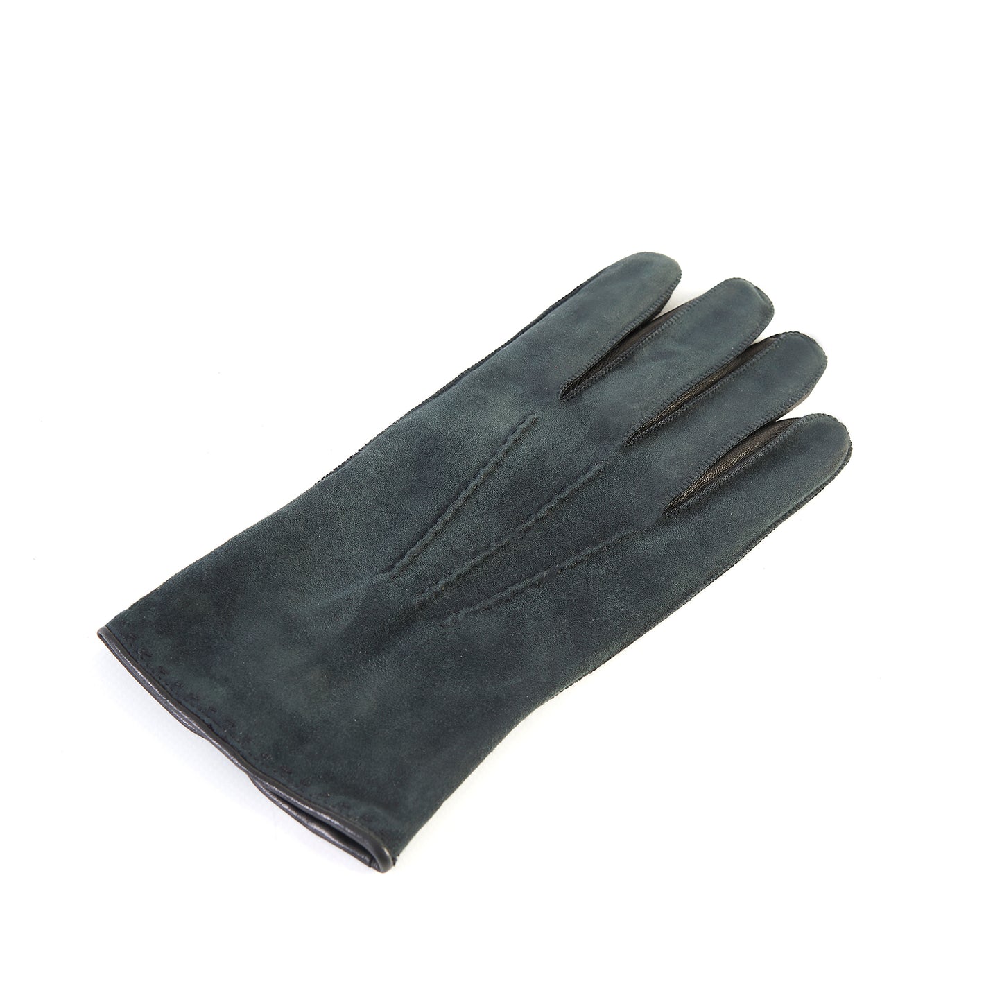 Guanti da uomo in nappa scamosciata con fodera in misto cashmere