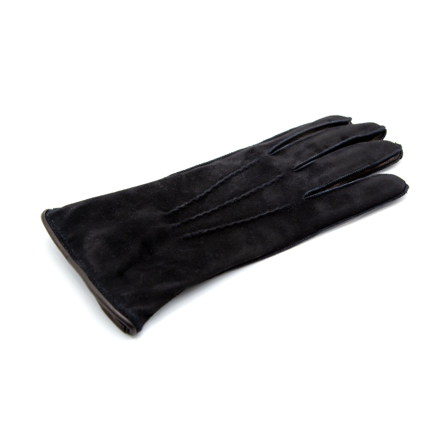 Guanti da uomo in nappa scamosciata con fodera in misto cashmere