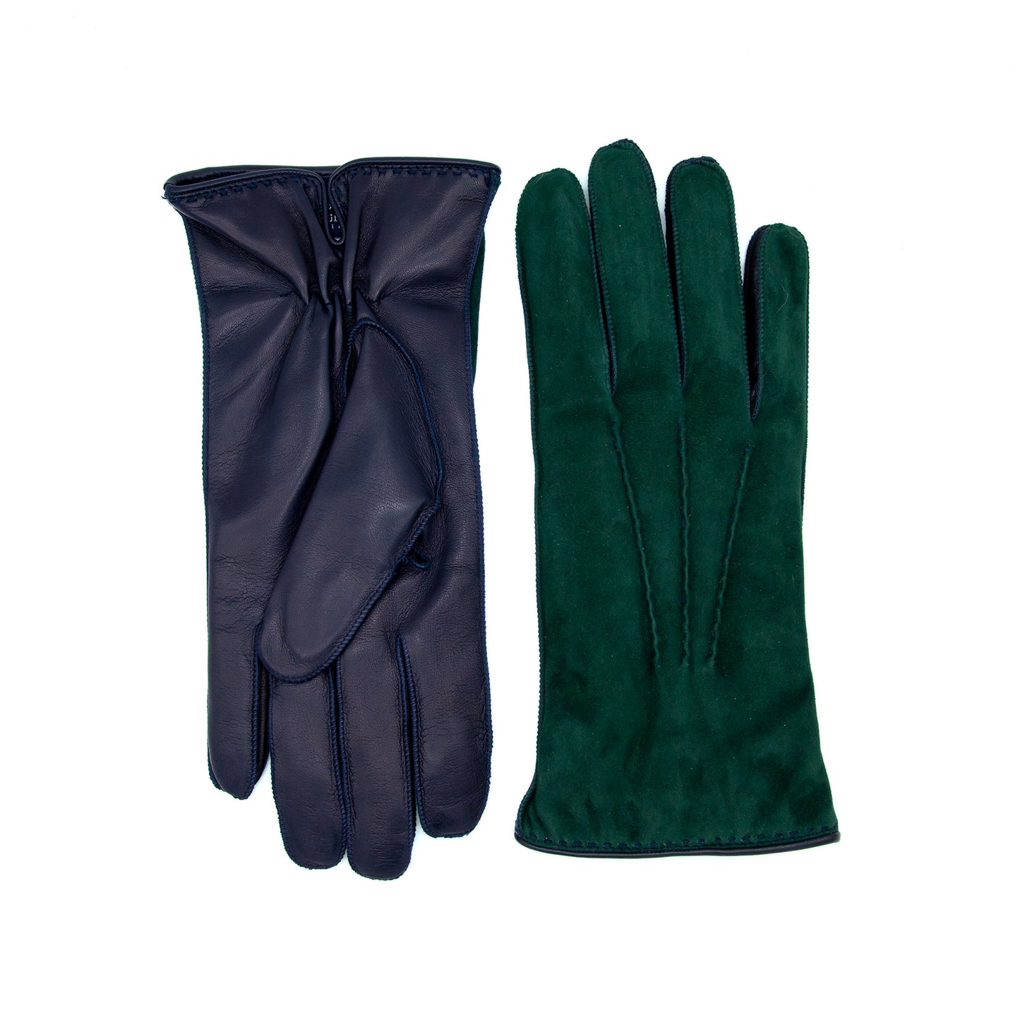 Guanti da uomo in nappa scamosciata con fodera in misto cashmere