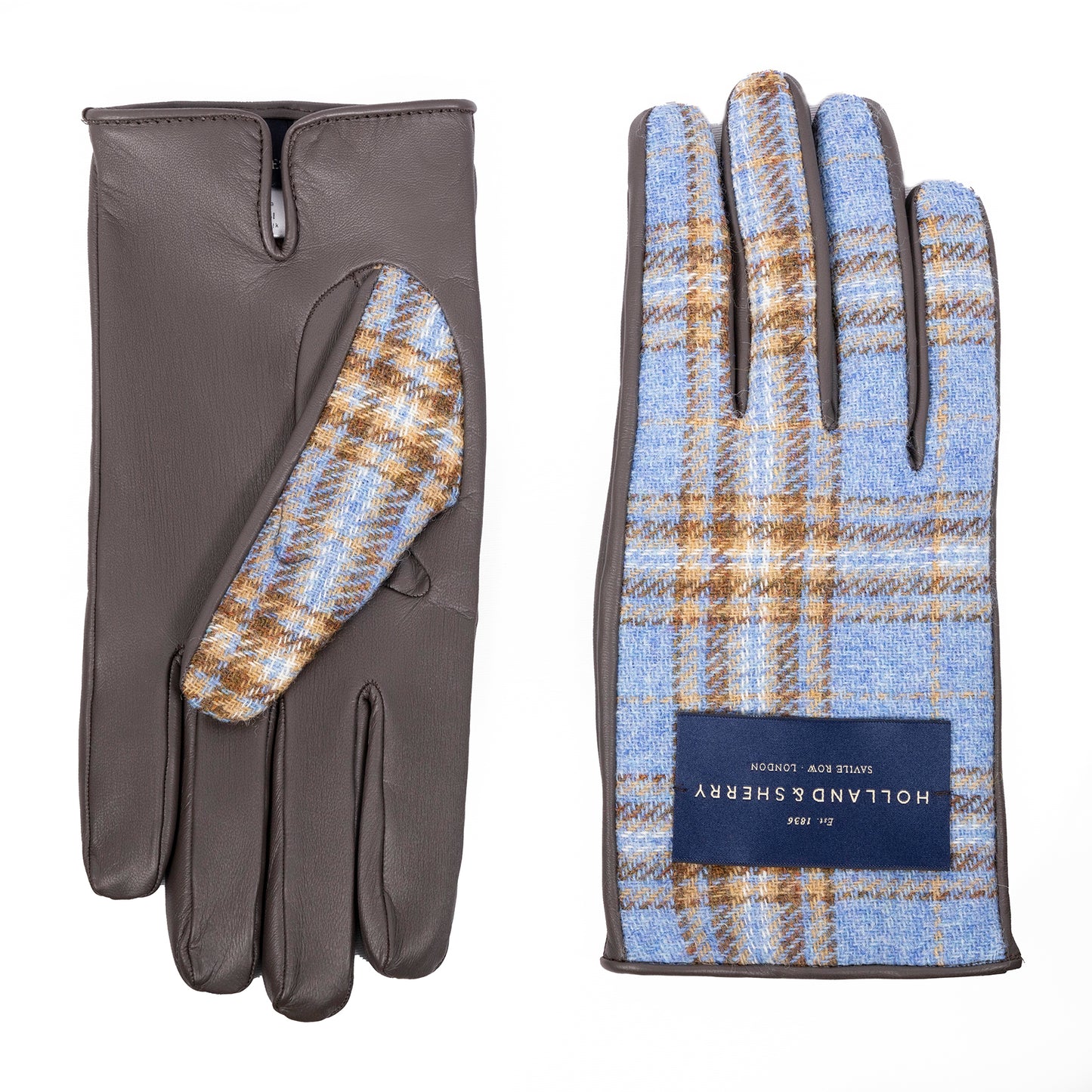 Bespoke Men's nappa touch leather gloves and Holland&Sherry wool top