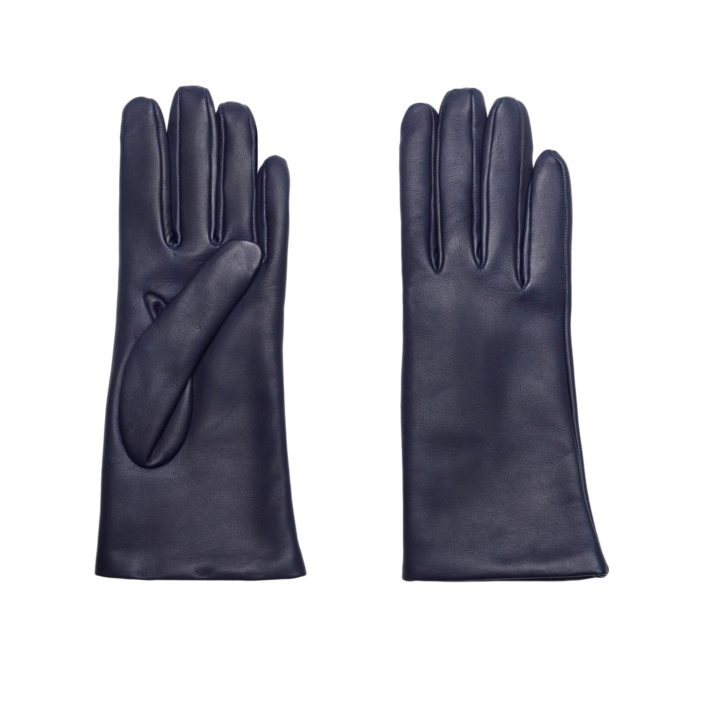 Women's classic blue metal free nappa leather gloves with natural cashmere lining