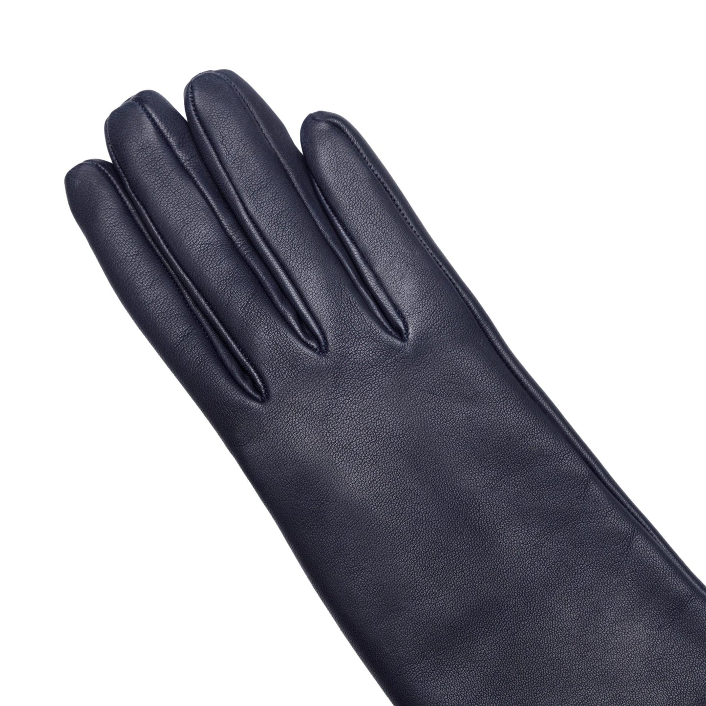 Women's classic blue metal free nappa leather gloves with natural cashmere lining