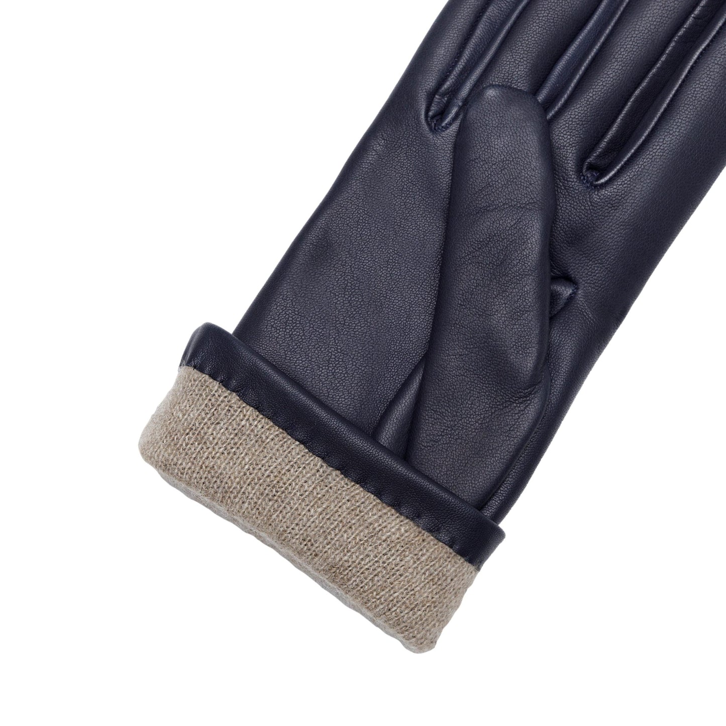 Women's classic blue metal free nappa leather gloves with natural cashmere lining