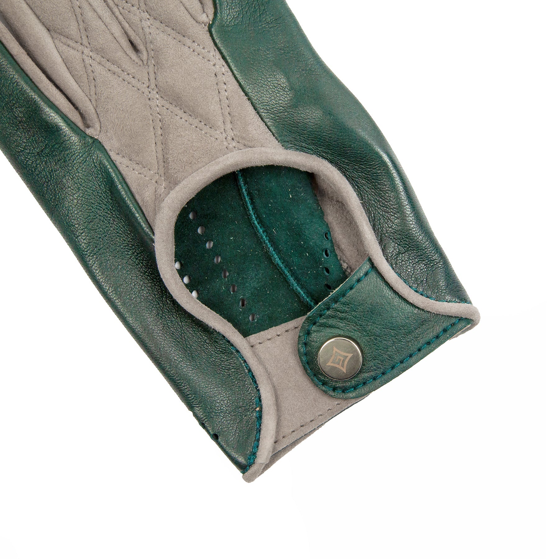 Women's nappa and quilted suede gloves unlined