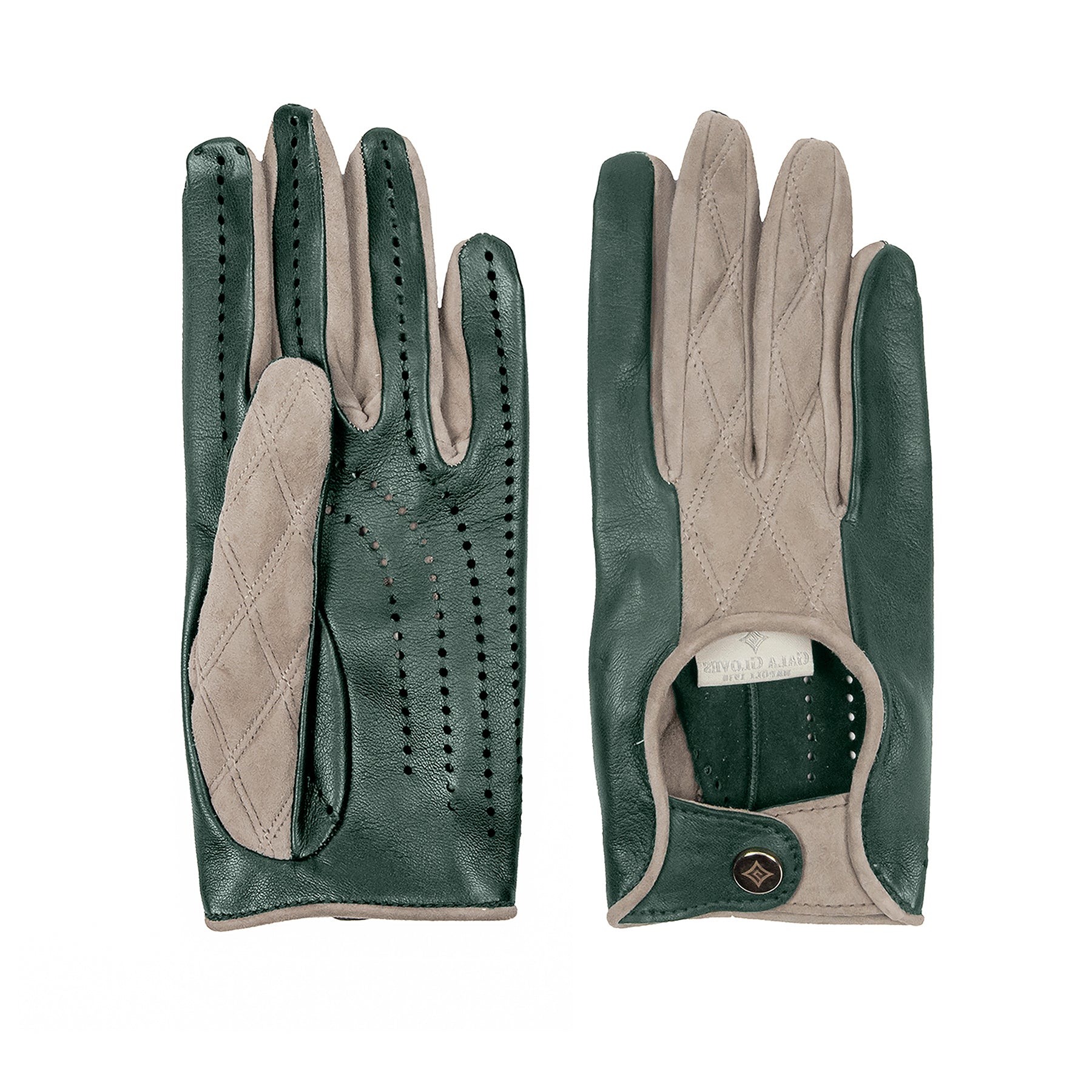 Women's nappa and quilted suede gloves unlined