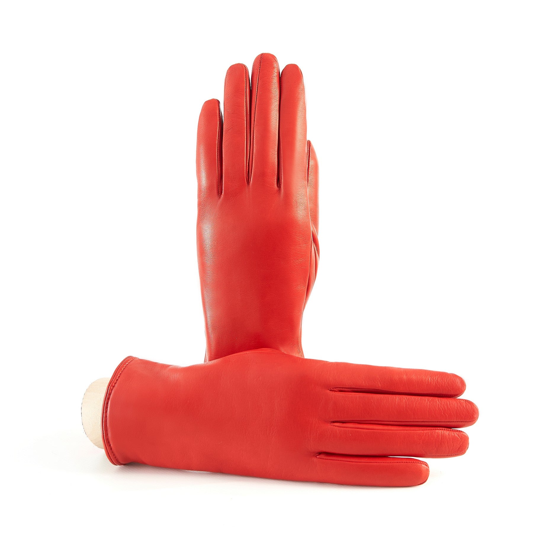 Guanti da donna classici in pelle nappa colore rosso con apertura sott –  Gala Gloves