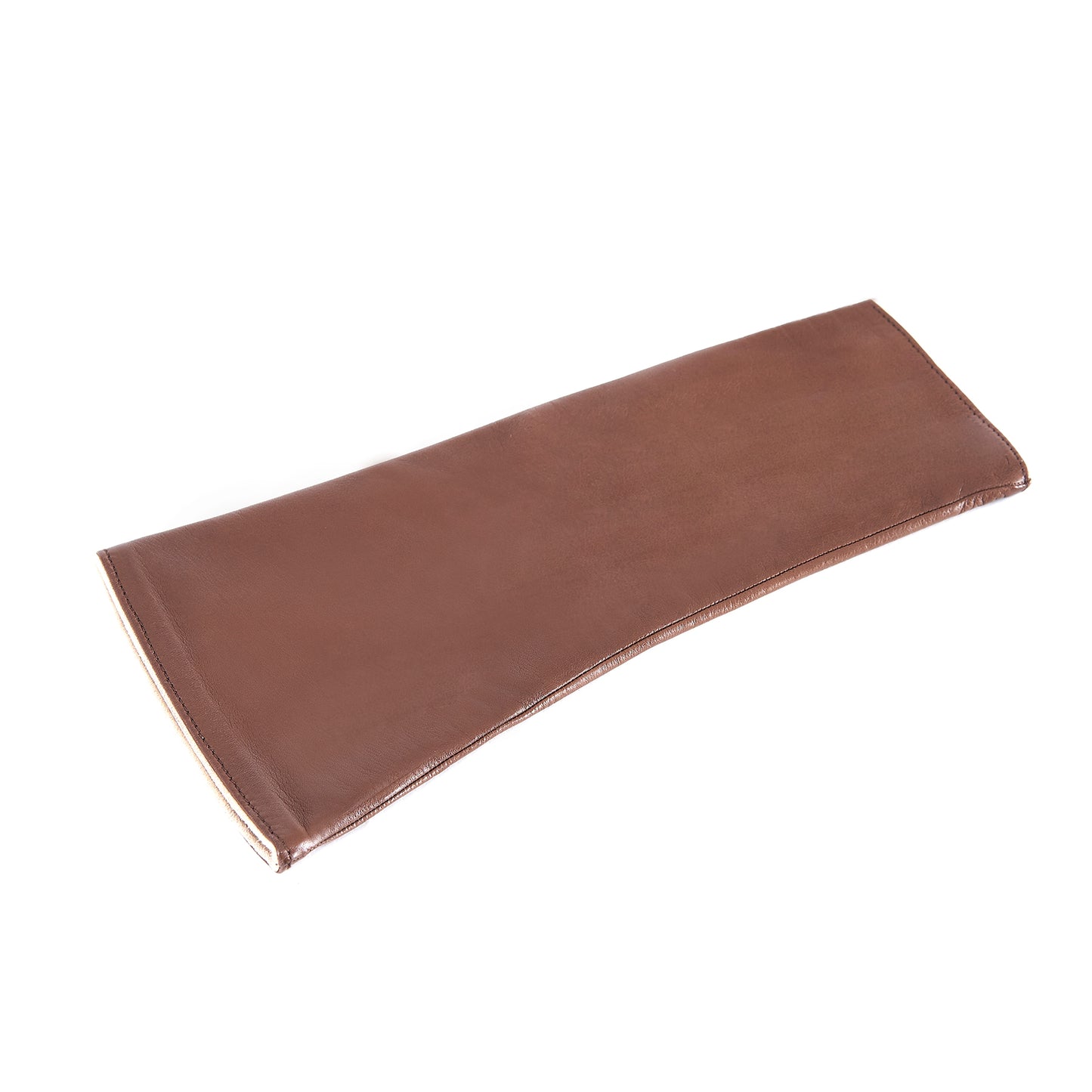 Women's fingerless brown nappa leather gloves double face