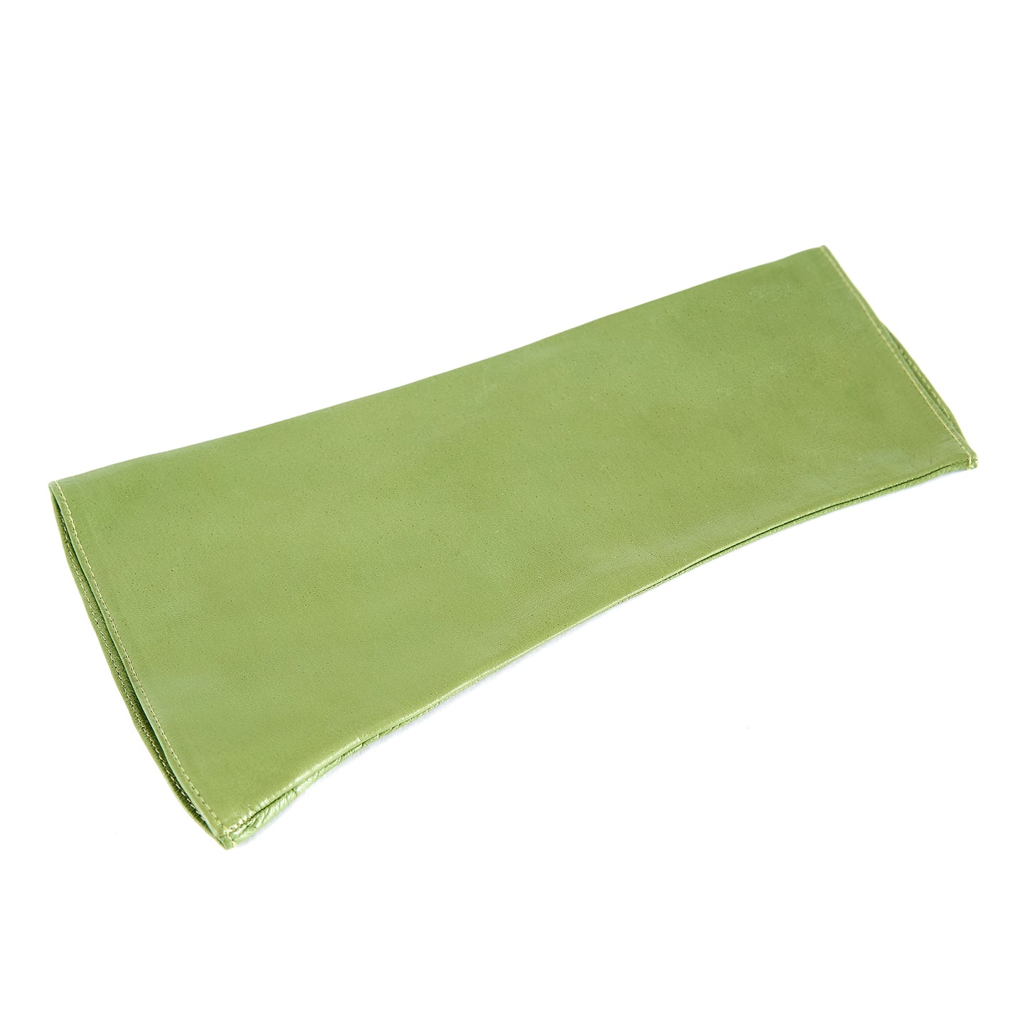 Women's fingerless green nappa leather gloves unlined
