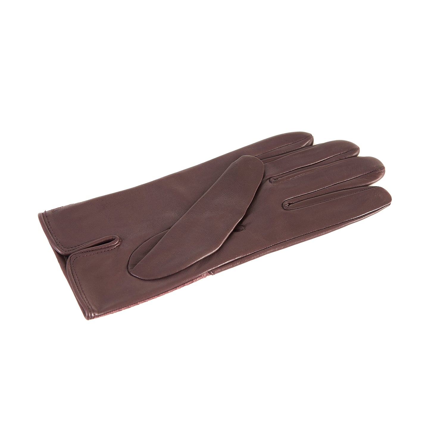 Ladies' bordeaux nappa leather gloves with water reptile top silk lined