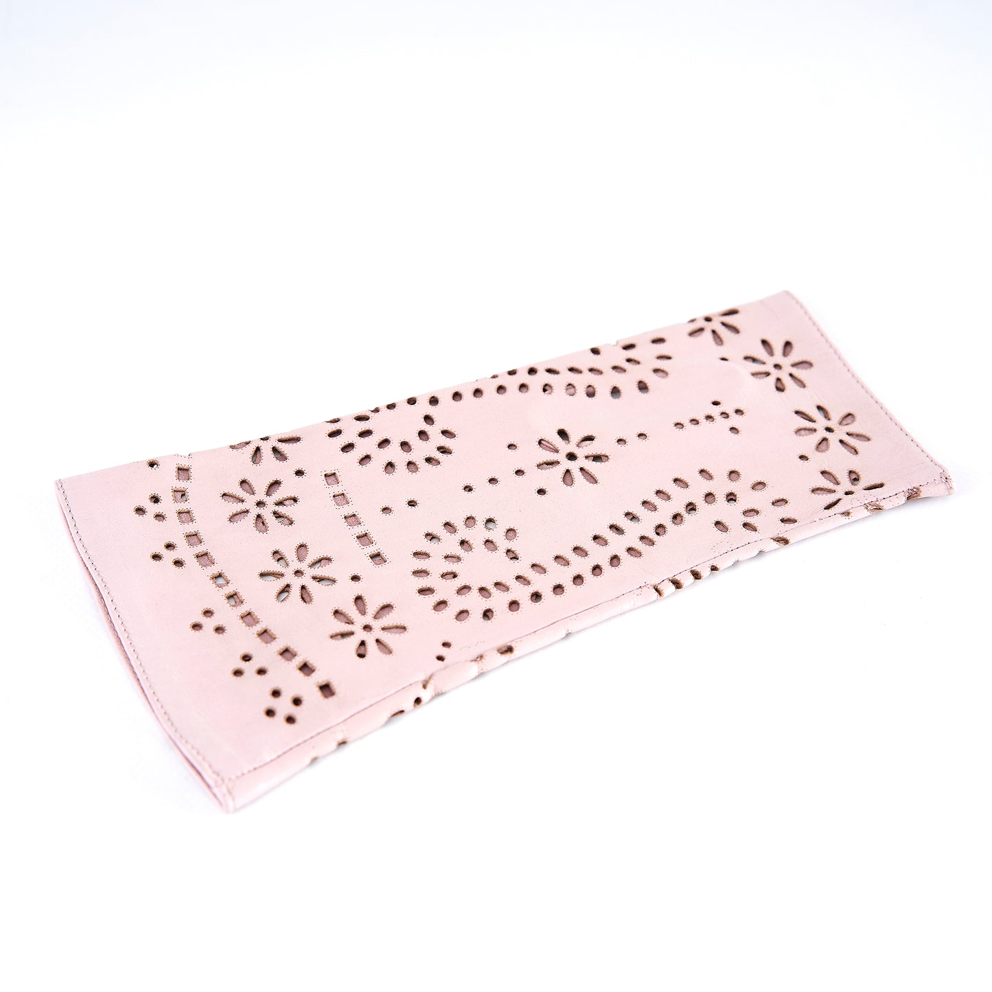 Women's fingerless rose nappa leather gloves unlined