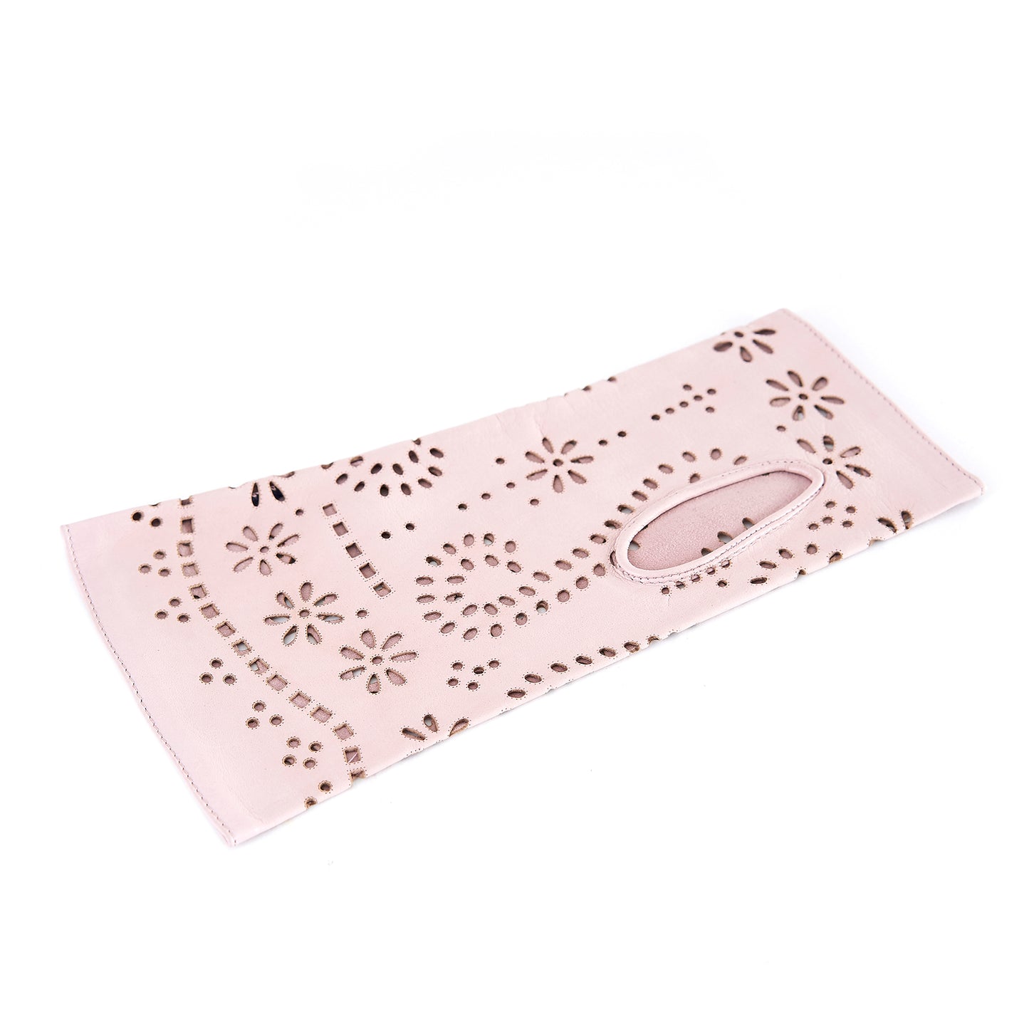 Women's fingerless rose nappa leather gloves unlined