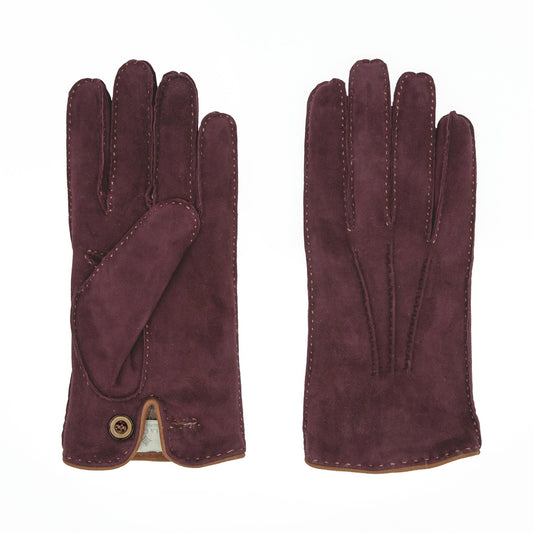 Men's suede leather gloves cashmere lined