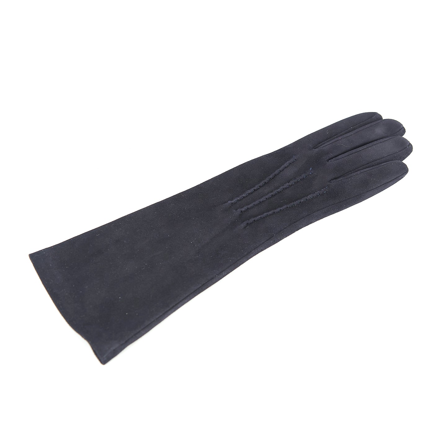 Women’s basic blue soft suede leather gloves 6 BT and cashmere lining