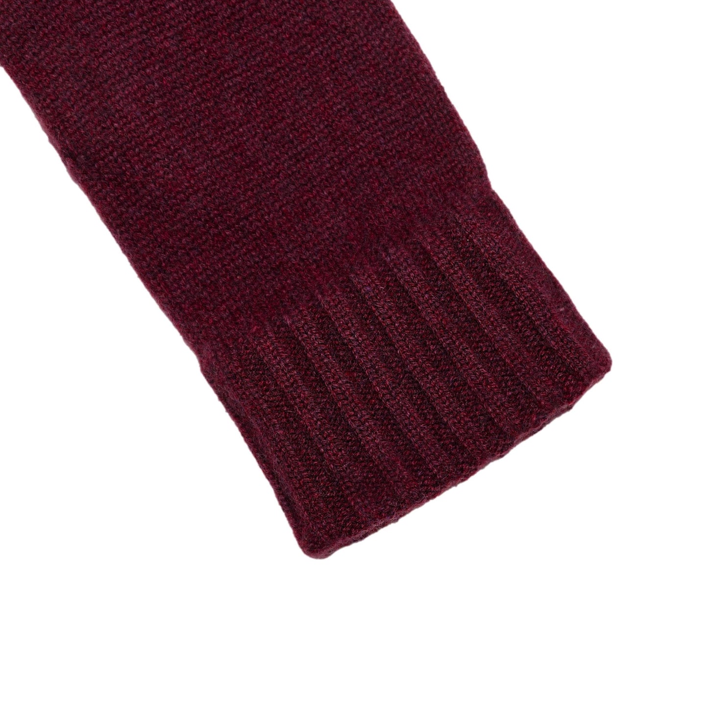 Men's natural bordeaux cashmere gloves with chrome-free leather palm patch detail