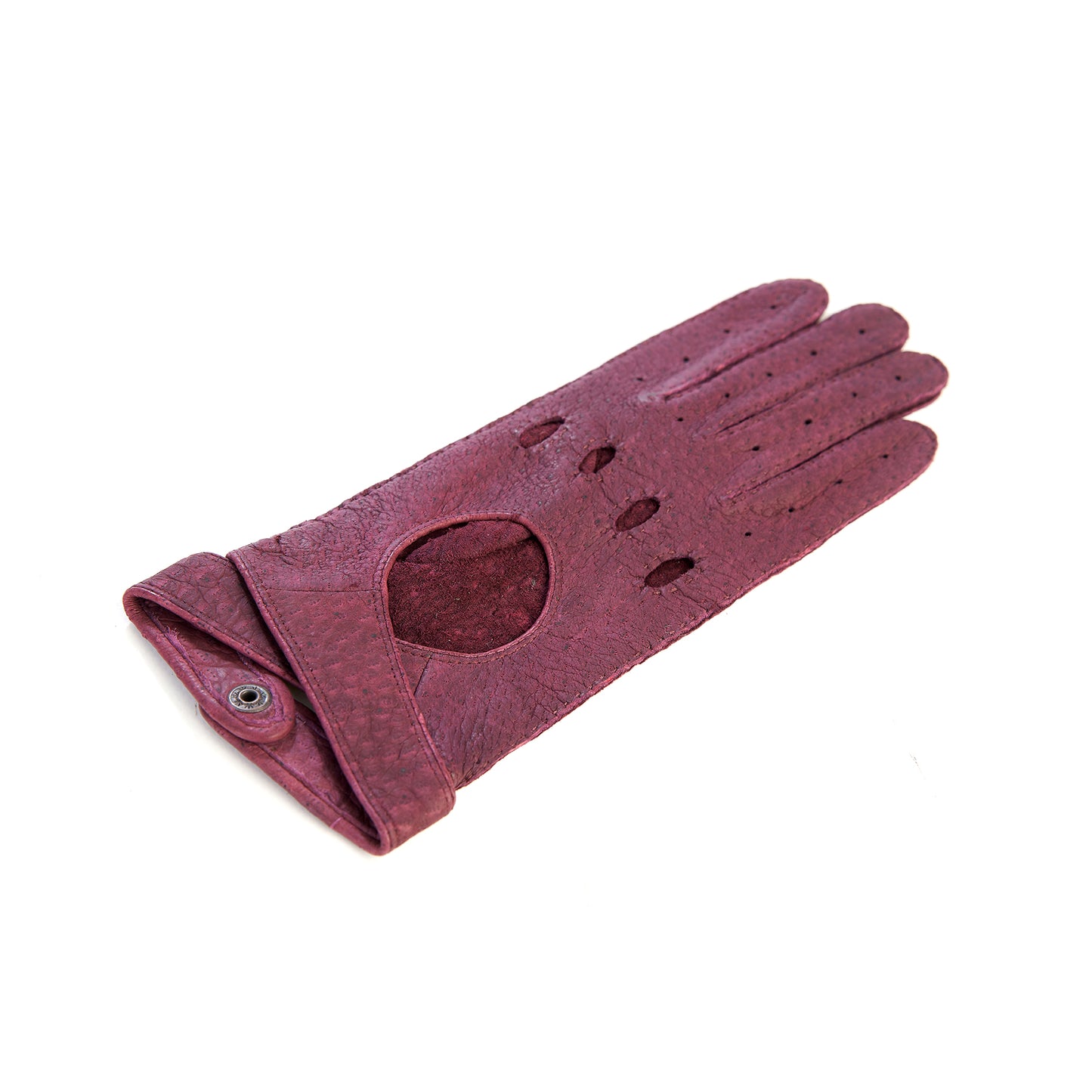 Women's hand-stitched pecary driving gloves color bordeaux