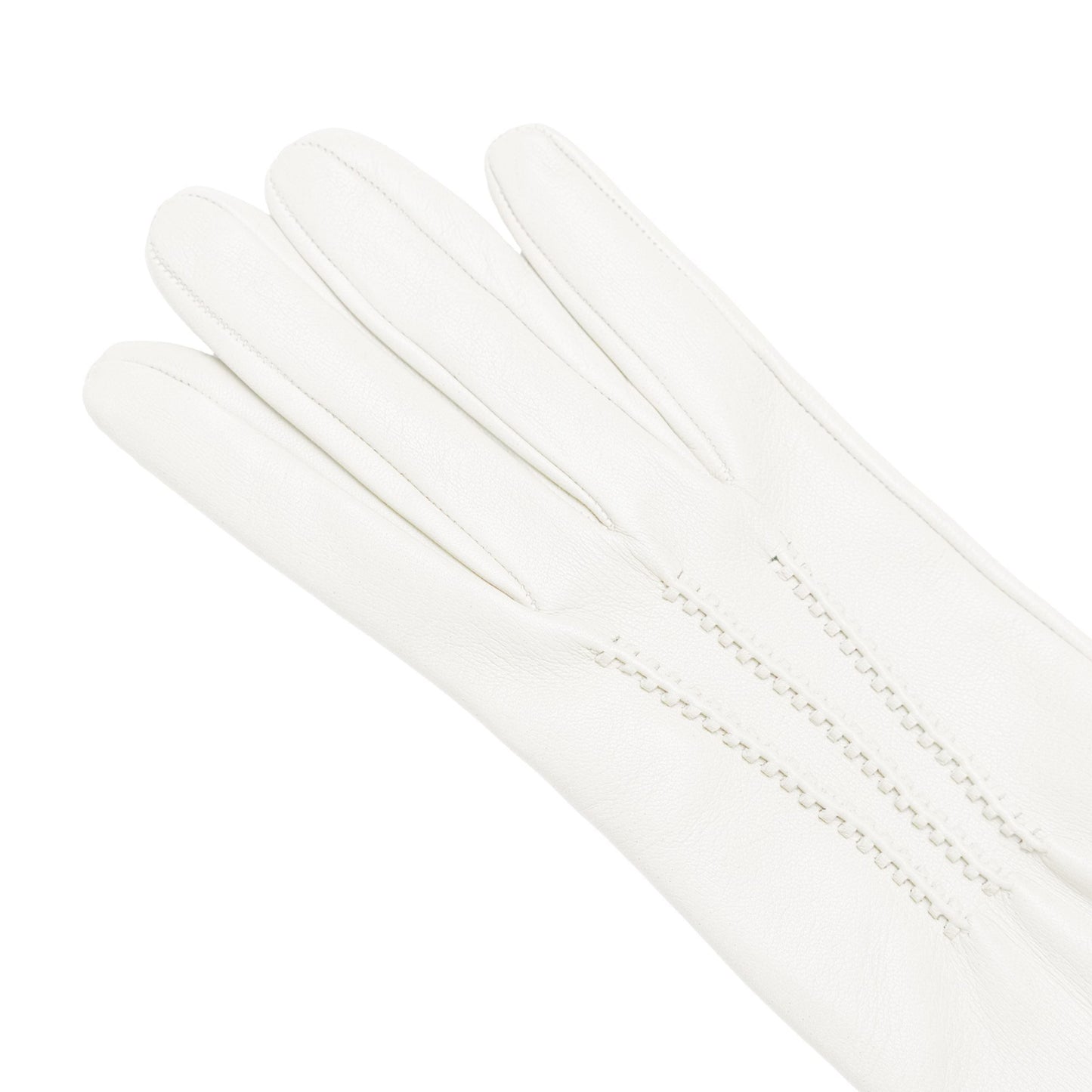 Women's white nappa elegant gloves long to elbow and silk lined