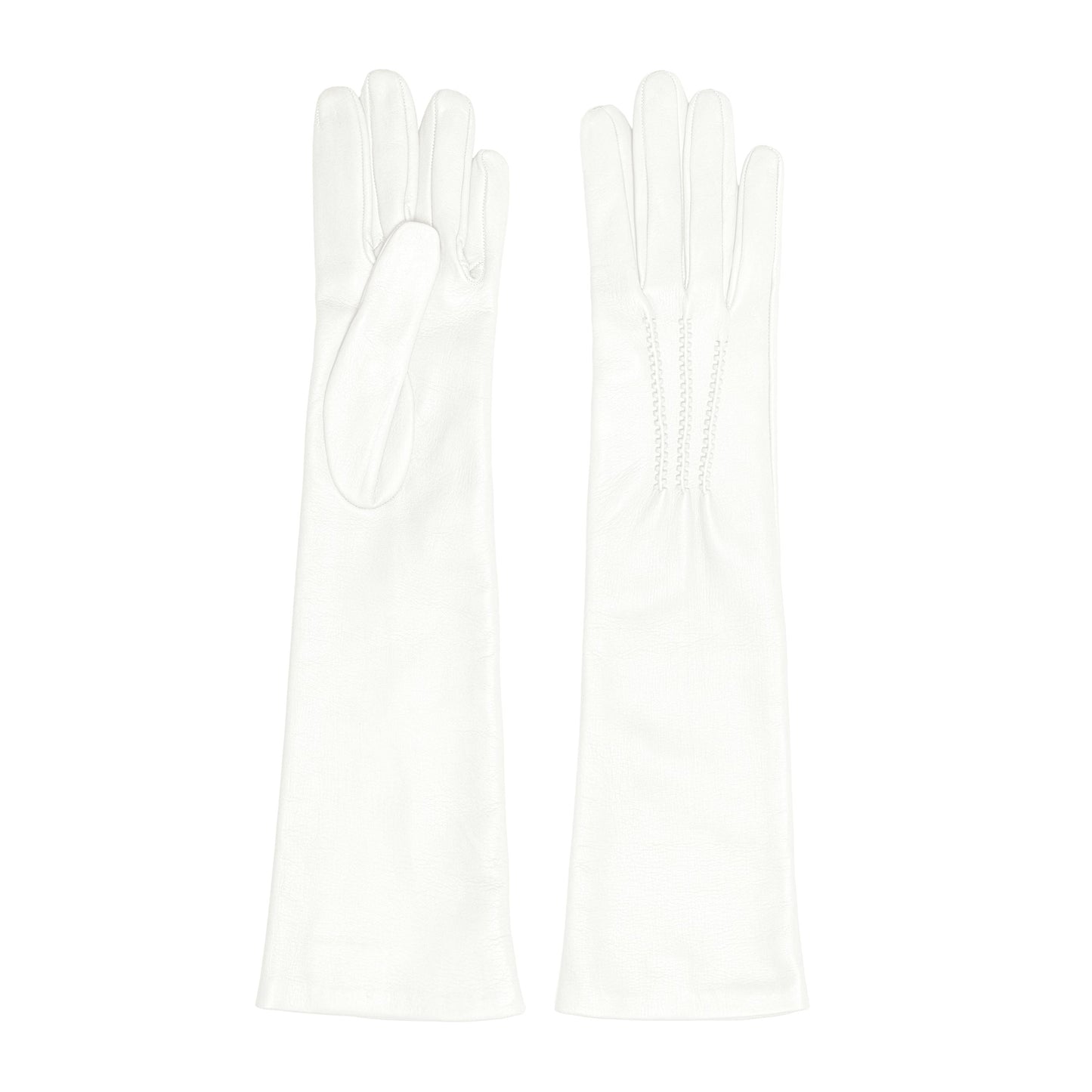 Women's pink nappa elegant gloves long to elbow and silk lined